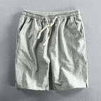 Lätta Bomullsshorts med Ränder – Andningsbara och Bekväma med Justerbar Midja - STILUNA