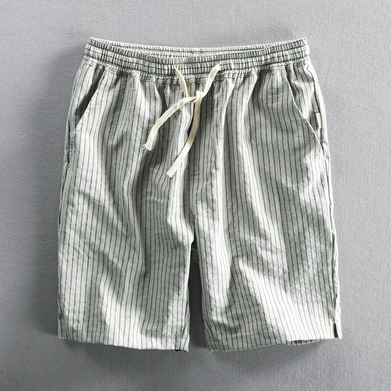 Lätta Bomullsshorts med Ränder – Andningsbara och Bekväma med Justerbar Midja - STILUNA