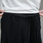 Lätta Byxor i Bomull - Linne med Vid Passform och Elastisk Midja - STILUNA