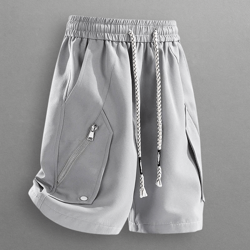 Lätta Utility Shorts i Polytech med Justerbar Midja och Zipfickor - STILUNA