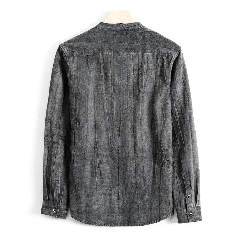 Linne - och bomullsskjorta med krinklad finish – Lätt och andningsbar - STILUNA