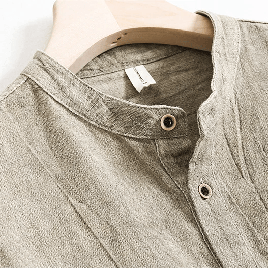 Linne - och bomullsskjorta med krinklad finish – Lätt och andningsbar - STILUNA