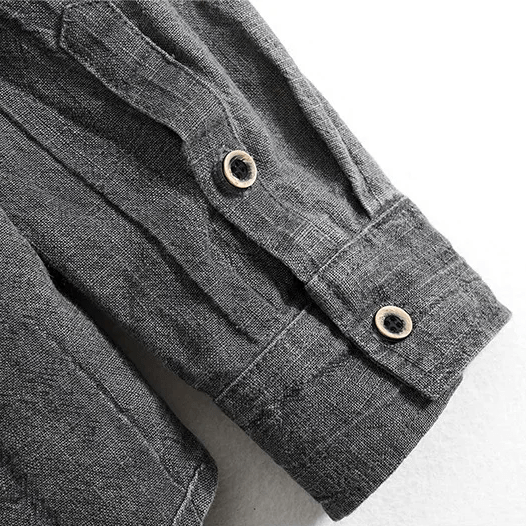 Linne - och bomullsskjorta med krinklad finish – Lätt och andningsbar - STILUNA