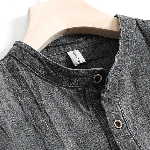 Linne - och bomullsskjorta med krinklad finish – Lätt och andningsbar - STILUNA