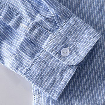 Linneskjorta Herr med Huva i Andningsbart Material – Avslappnad och Lätt Skjorta i Linne för Varmt Väder - STILUNA