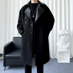 Mäns Lång Kappa Grå Storlek M Ullblandning - STILUNA