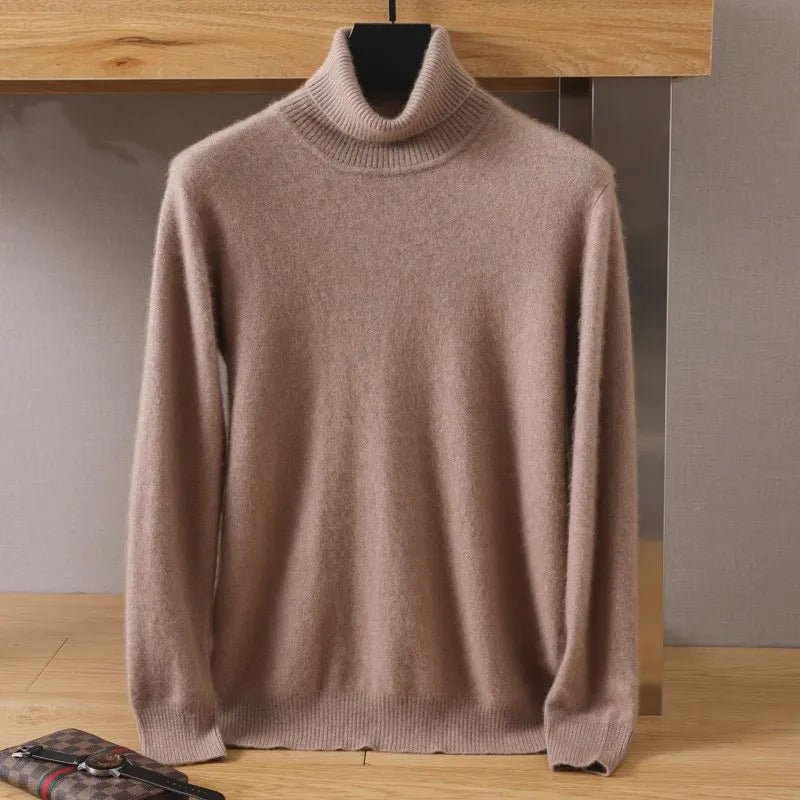 Mäns Tröja 100% Cashmere Hög Krage - STILUNA
