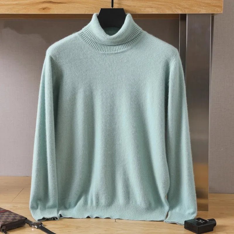 Mäns Tröja 100% Cashmere Hög Krage - STILUNA