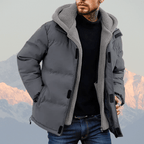 Mäns Vinterjacka Svart Storlek M Polyester Fleece - fodrad - STILUNA