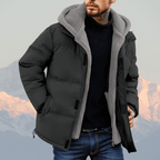 Mäns Vinterjacka Svart Storlek M Polyester Fleece - fodrad - STILUNA