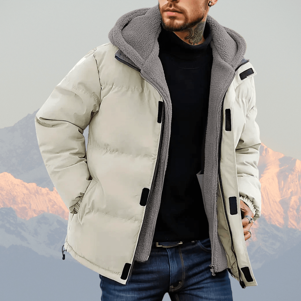 Mäns Vinterjacka Svart Storlek M Polyester Fleece - fodrad - STILUNA