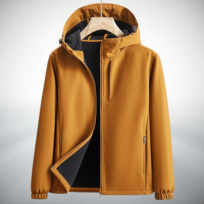 Mjuk Softshell Jacka med Vattentålig Stretch och Justerbar Huva – Andningsbar och Vindtålig, Skräddarsydd Passform, Flera Färger och Storlekar - STILUNA