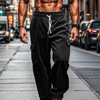 Mjuka Corduroy Byxor med Avslappnad Passform – 6 Fickor, Elastisk Midja - STILUNA