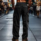 Mjuka Corduroy Byxor med Avslappnad Passform – 6 Fickor, Elastisk Midja - STILUNA