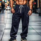 Mjuka Corduroy Byxor med Avslappnad Passform – 6 Fickor, Elastisk Midja - STILUNA