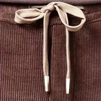 Mjuka Corduroy Sweatpants med Tri - Färgad Design och Tre Fickor - STILUNA