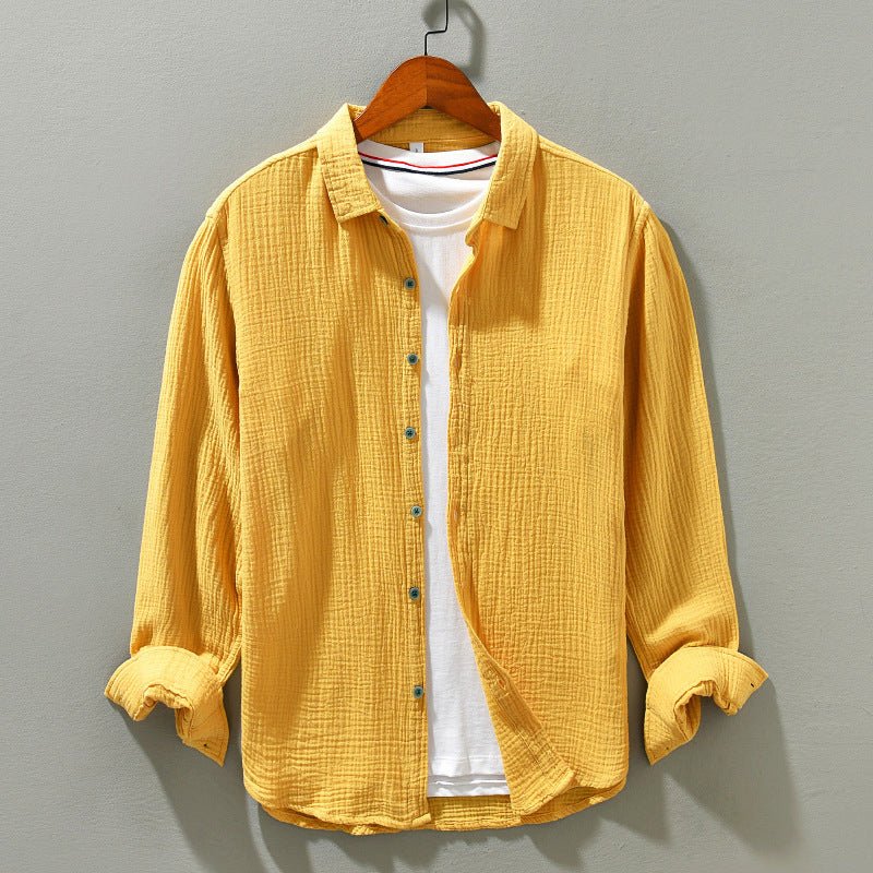 Monterrey Skjorta i 100% Gaze Bomull med Spridd Krage – Lätt och Avslappnad Passform för Vår och Sommar - STILUNA