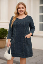 Plus Size Jeansklänning – Ledig passform & kort modell - STILUNA