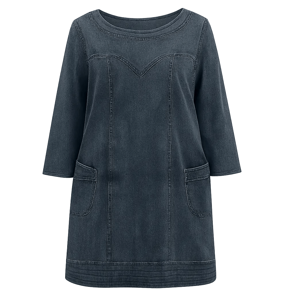 Plus Size Jeansklänning – Ledig passform & kort modell - STILUNA