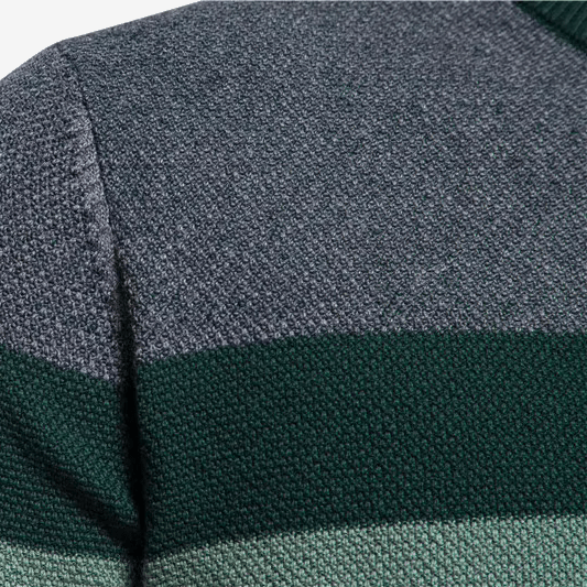 Randig Tröja i Mjuk Bomullsblandning med Slim Fit och Lång Ärmar - STILUNA