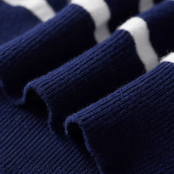 Randig Tröja i Ren Ull med Crewneck – Maritim Stil för Alla Tillfällen - STILUNA