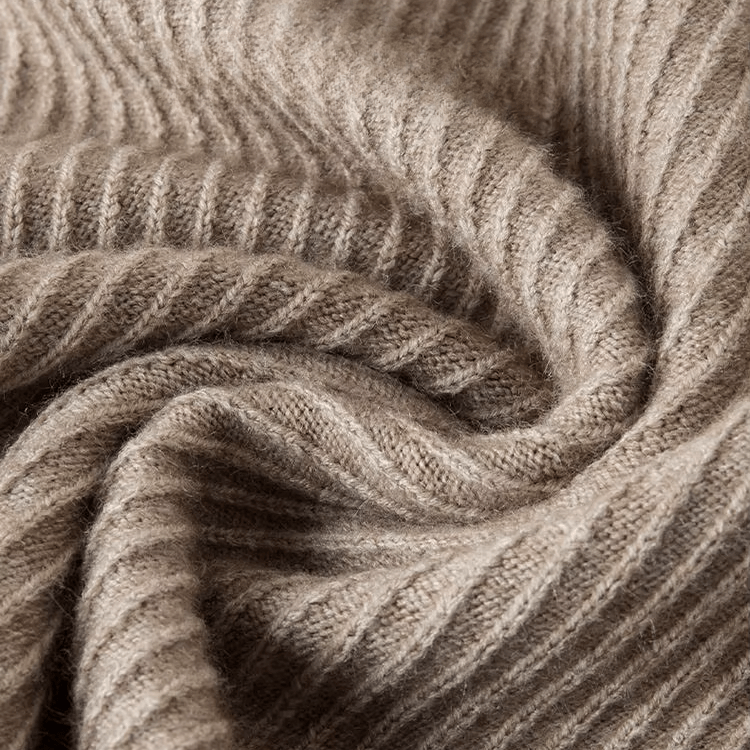 Ribbad Tröja med Kvartslång Dragkedja – Mjuk och Andningsbar Stickad Sweater - STILUNA