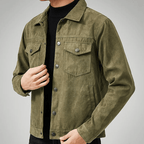 Skjortjacka i Syntetisk Mocka med Två Bröstfickor och Tryckknappar - STILUNA