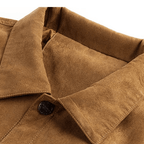 Skjortjacka i Syntetisk Mocka med Två Bröstfickor och Tryckknappar - STILUNA