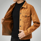 Skjortjacka i Syntetisk Mocka med Två Bröstfickor och Tryckknappar - STILUNA