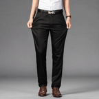 Slim Fit Dressbyxor i Mjuk Bomullsblandning med Stretch – Angled Sidfickor och Welt Bakfickor - STILUNA