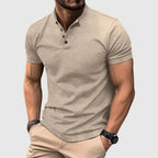 Slim - Fit Henley Polo för Herr i Andningsbart Material – Klassisk och Modern Stil - STILUNA