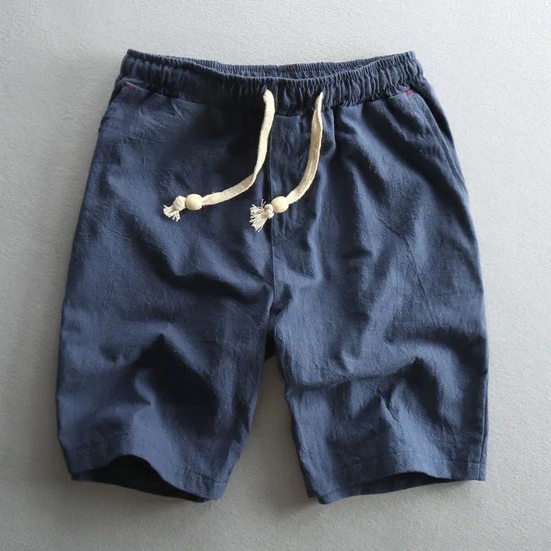 Sommarshorts i 100% bomull med elastisk midja och fickor - STILUNA
