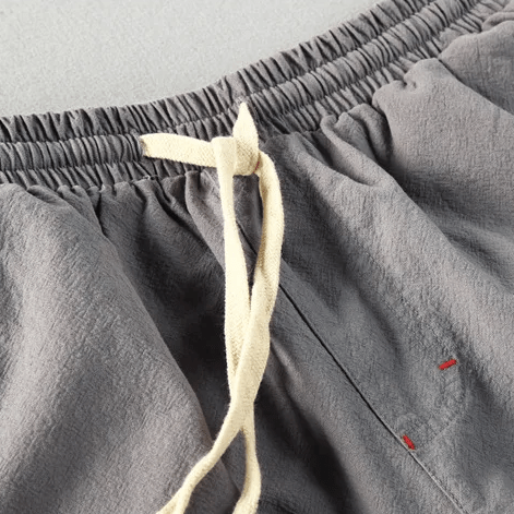 Sommarshorts i 100% bomull med elastisk midja och fickor - STILUNA