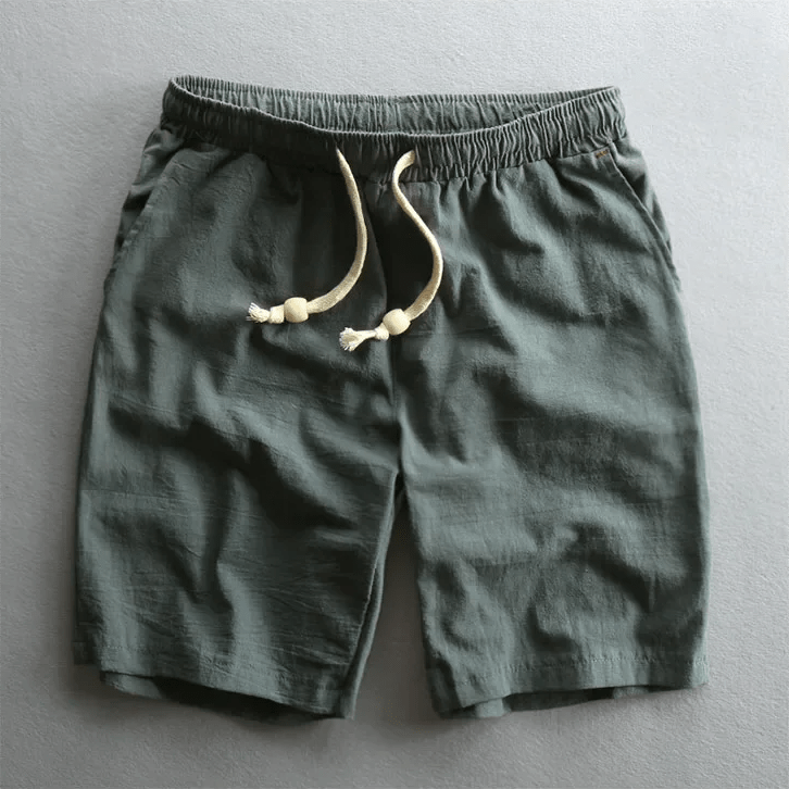 Sommarshorts i 100% bomull med elastisk midja och fickor - STILUNA