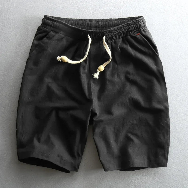 Sommarshorts i 100% bomull med elastisk midja och fickor - STILUNA