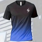 Sport T-Shirt Med Gradientdesign - Lättviktig Och Snabbtorkande Tröja För Träning Och Fritid - STILUNA