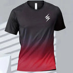 Sport T-Shirt Med Gradientdesign - Lättviktig Och Snabbtorkande Tröja För Träning Och Fritid - STILUNA