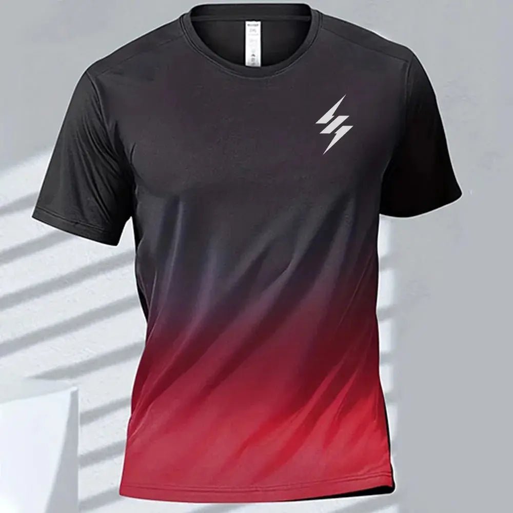 Sport T-Shirt Med Gradientdesign - Lättviktig Och Snabbtorkande Tröja För Träning Och Fritid - STILUNA