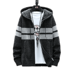 Stickad Cardigan för Herr i Plus Size | Löst sittande, Kort Modell i Chenille - stil - STILUNA