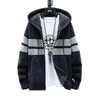 Stickad Cardigan för Herr i Plus Size | Löst sittande, Kort Modell i Chenille - stil - STILUNA