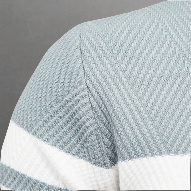 Stickad Tröja Dam i Mjuk Bomullsblandning med Kontraststripes – Slim Fit Crewneck och Långa Ärmar - STILUNA