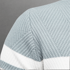 Stickad Tröja Dam i Mjuk Bomullsblandning med Kontraststripes – Slim Fit Crewneck och Långa Ärmar - STILUNA