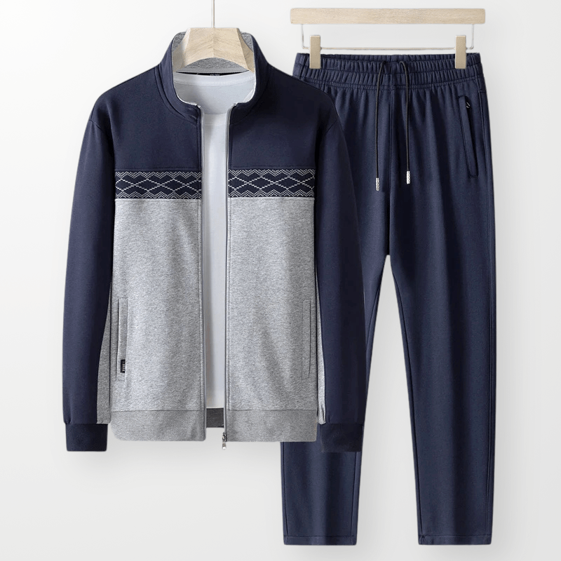 Stilren Sweatsuit med Argyle - mönster – Mjuk och Andningsbar Träningsdräkt med Justerbar Midja och Fickor - STILUNA