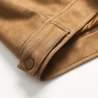 Suede Trucker Jacka med Justerbara Sidoflikar och Spridkrage – Mjuk och Fodrad Ytterjacka i Flera Färger - STILUNA