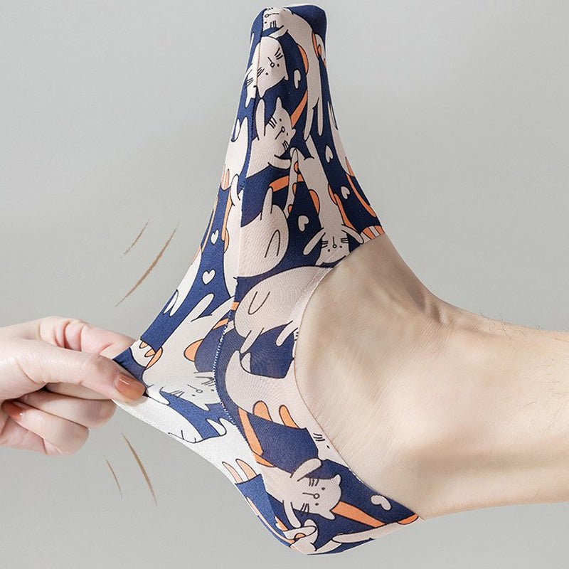 Tecknade Casual Strumpor i Bomull och Polyester – Fotledslängd med Katt - och Hundmönster - STILUNA