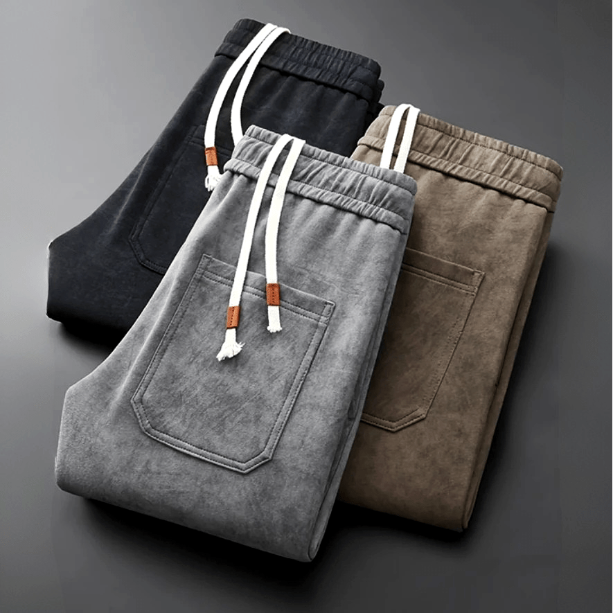 Urban Concrete Mönster Byxor med Bred Benpassform – Bekväma och Stiliga - STILUNA