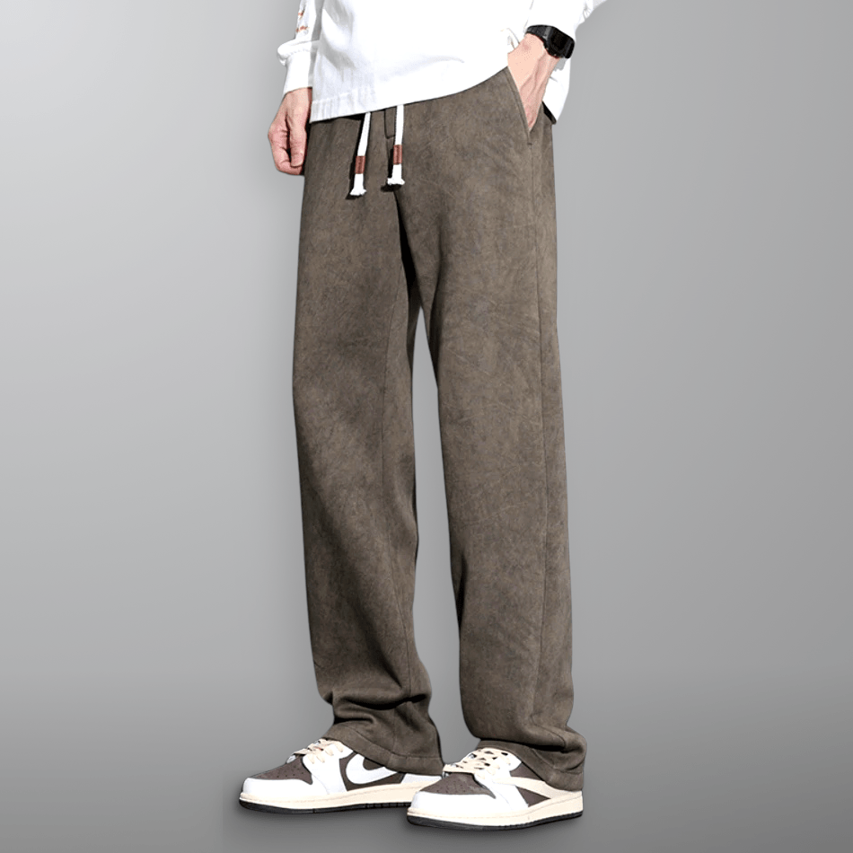 Urban Concrete Mönster Byxor med Bred Benpassform – Bekväma och Stiliga - STILUNA