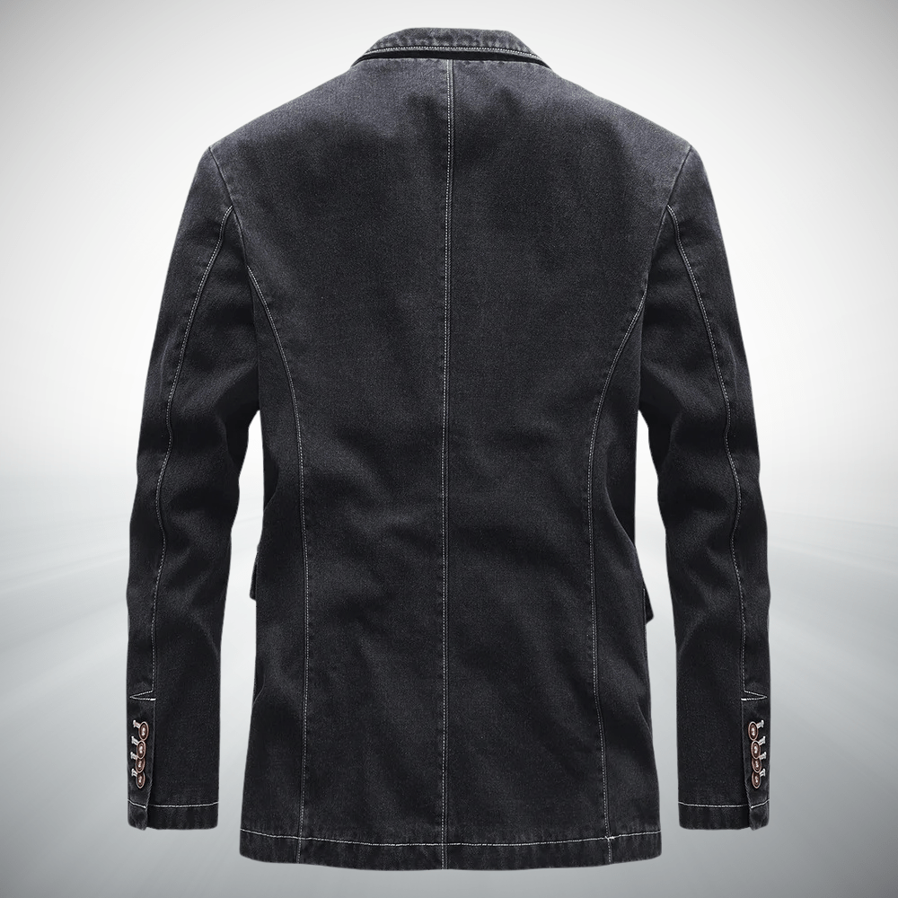 Urban Denimjacka med Vintage Tvätt och Skräddarsydd Passform - STILUNA