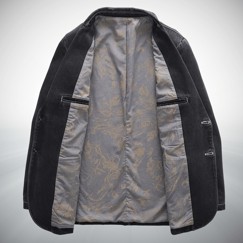 Urban Denimjacka med Vintage Tvätt och Skräddarsydd Passform - STILUNA