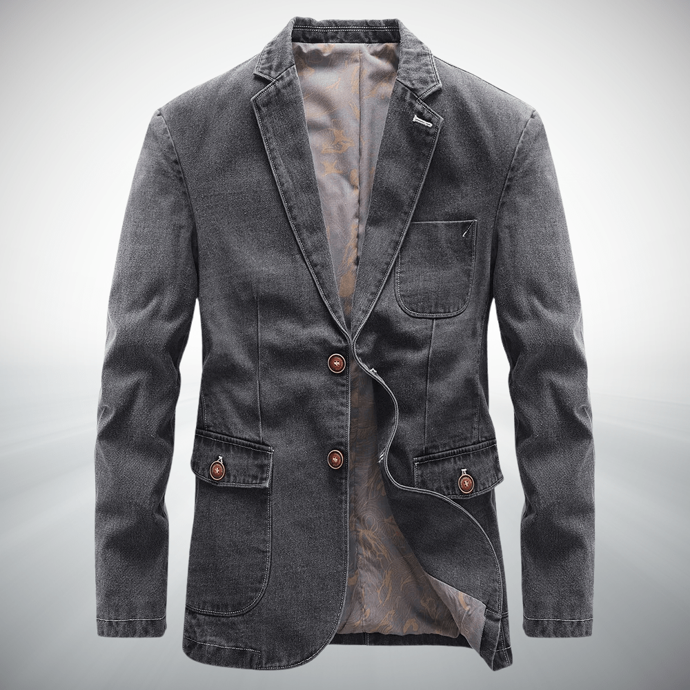Urban Denimjacka med Vintage Tvätt och Skräddarsydd Passform - STILUNA